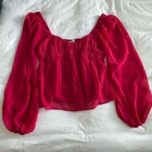 Abercrombie - Long sleeve babydoll top - Pink - medium